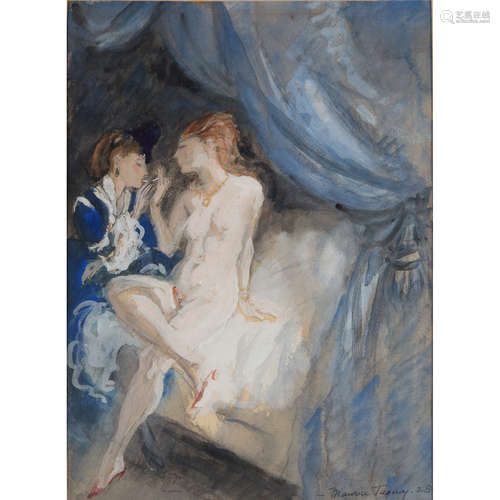 Maurice Taquoy (1878-1952) Deux femmes fumant, 1928