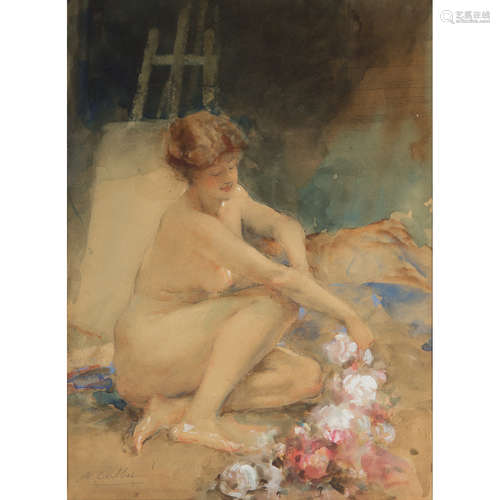 Antoine Calbet (1860-1942) Le modèle dans l'atelier de l'artiste