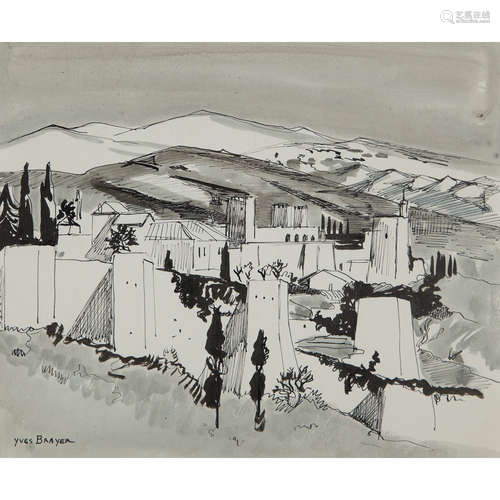 YVES BRAYER (1907-1990) Les remparts de Grenade, 1955