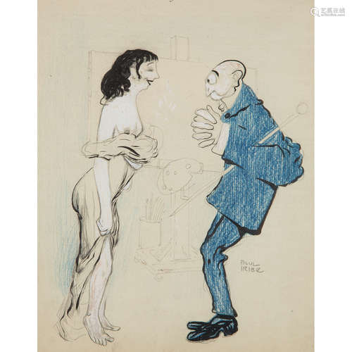 Paul IRIBE (1883-1935) Couple- caricature