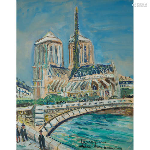 LUCIEN GENIN (1894-1953) Vue de Notre Dame