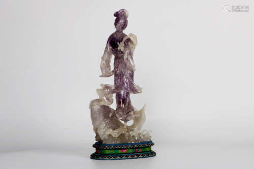 A chinese amethyst statue