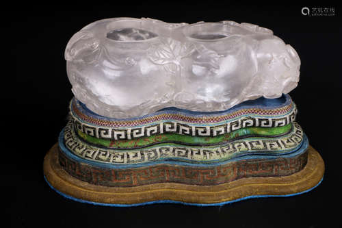 A chinese crystal gourd shape wash pot