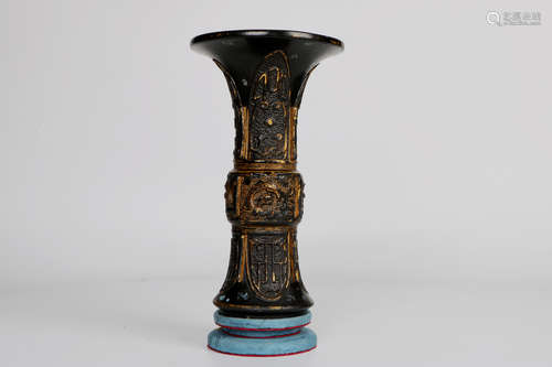 A chinese black glaze vase