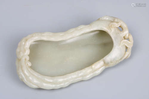 A chinese white jade wash pot