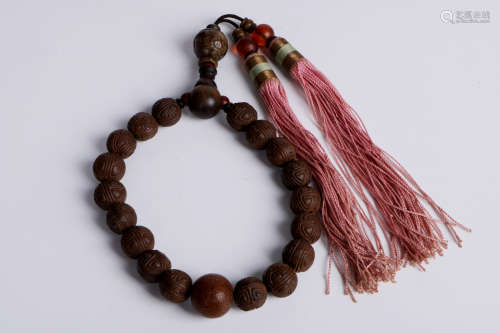 A chinese 18 agarwood beads bracelets