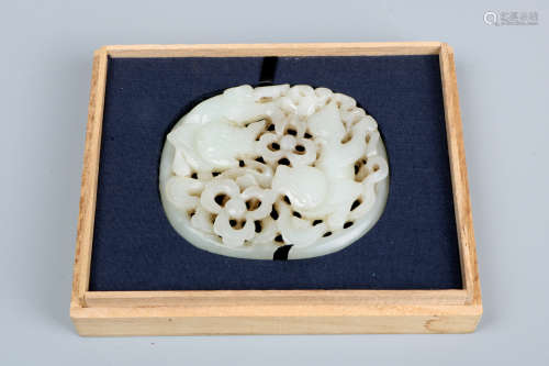 A chinese carved white jade