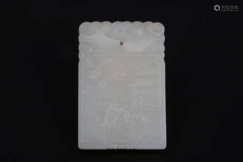 A chinese white jade carved plate