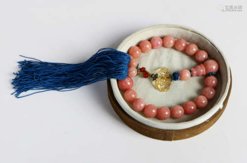 A chinese 18 tourmaline bead bracelets with cristal