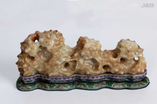A chinese hetian jade brush holder