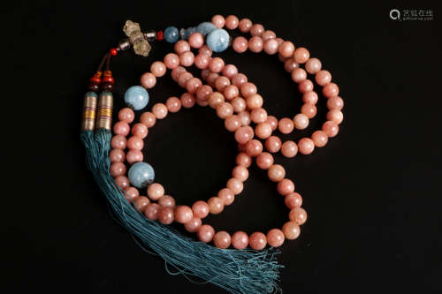 A chinese 108 tourmaline beads