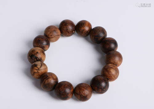 A chinese 14 agarwood beads bracelets