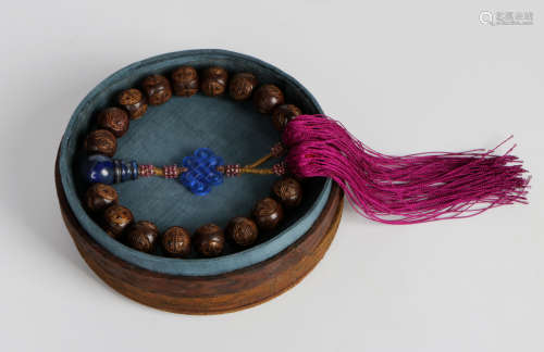 A chinese 18 beads agarwood bracelets