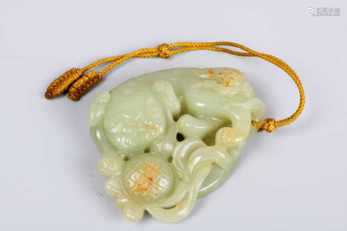 A chinese white jade decoration