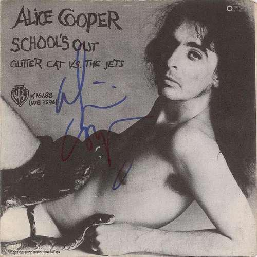 Alice Cooper Signed 45 RPM Record