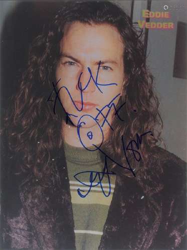 Pearl Jam: Eddie Vedder Oversized Signed Photograph