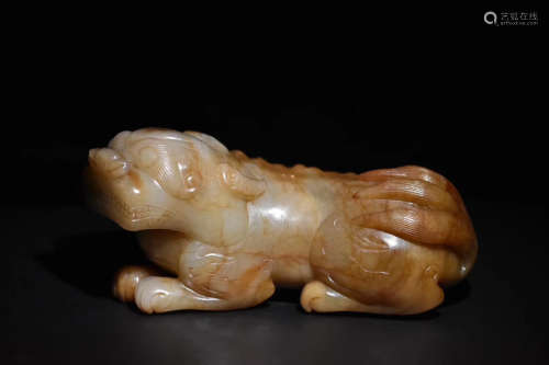 A HETIAN JADE SEED MATERIAL BEAST FOR LUCK