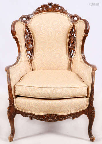 FRENCH LOUIS XV STYLE BERGERE CHAIR