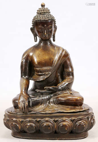 BRONZE SEATED BUDDHA, H 25