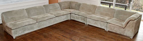 ITALIA PROPOSALS SUEDE SECTIONAL SOFA & END TABLES