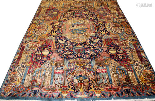 PERSIAN KASHMAR WOOL ORIENTAL RUG 1960