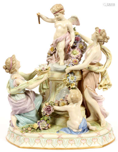 ERNST WAHLISS VIENNA PORCELAIN FIGURAL GROUP