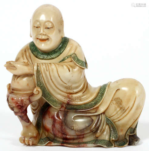 SHOUSHAN HAND CARVED STONE SEATED BUDDHA