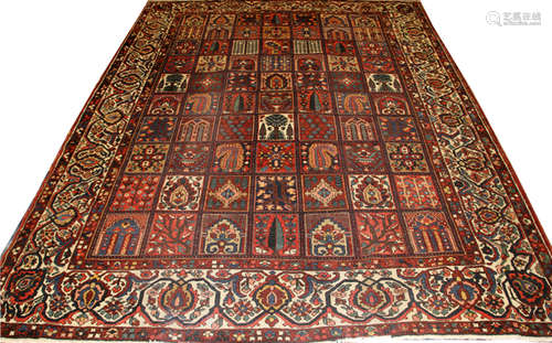 PERSIAN BAKHTIERI WOOL ORIENTAL RUG 1920