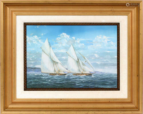 UNSIGNED PRINT, H 14'', W 20'', SAILING SHIPS