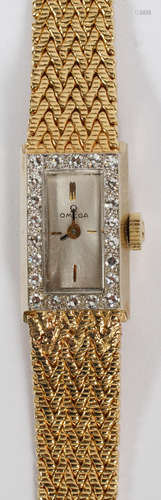 OMEGA YELLOW GOLD & DIAMOND LADY'S WRIST WATCH