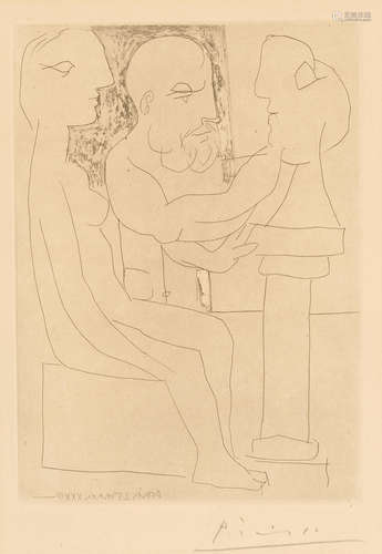 Vieux Sculpteur au Travail, Plate 47 from La Suite Vollard Pablo Picasso(1881-1973)