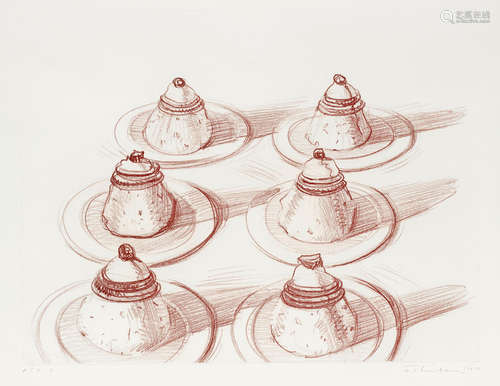 Six Italian Desserts, from Recent Etchings II Wayne Thiebaud(born 1920)