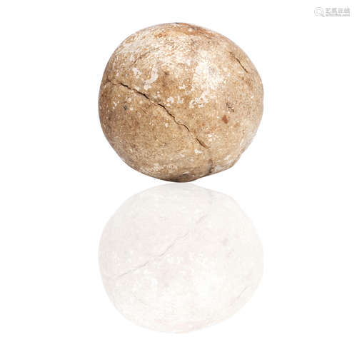 A feather filled golf ball, circa 1850