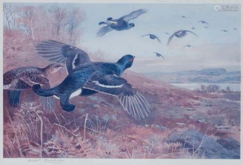 A group of four prints each: 22 x 31cm (8 11/16 x 12 3/16in). After Archibald Thorburn(British, 1860-1935)