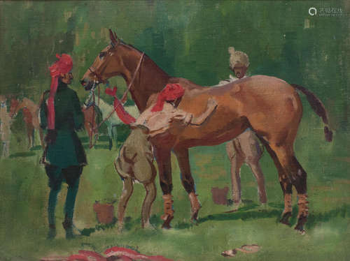 Study of an Indian polo match Frederic Whiting(British, 1874-1962)