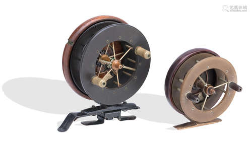 A three-spoke Coxon Aerial style reel and another six-spoke