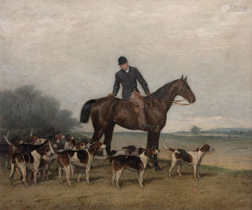 Horseman and hounds  British Schoolcirca 1900