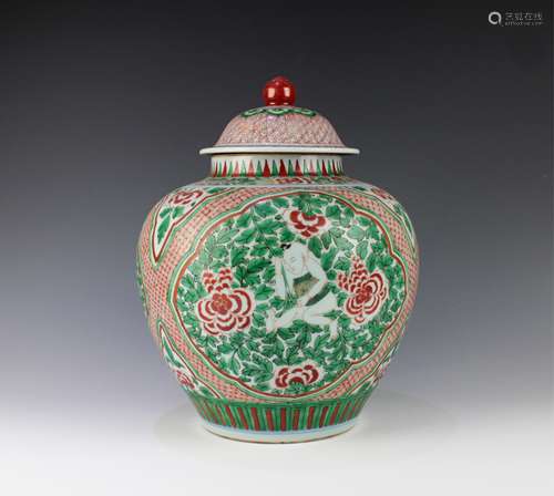 CHINESE FAMILLE ROSE PORCELAIN JAR