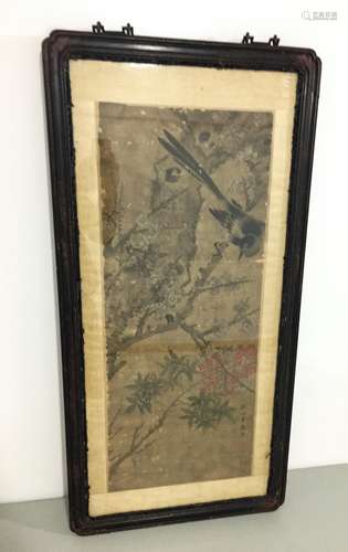 ANTIQUE CHINESE PAINTING ON FRAME