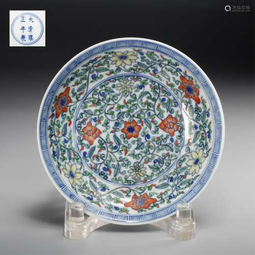 CHINESE BLUE AND WHITE PORCELAIN PLATE