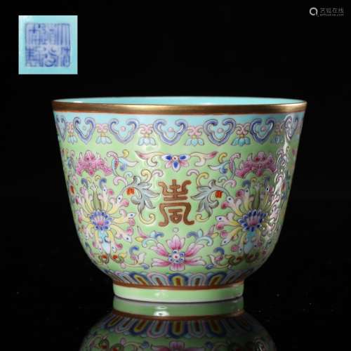 CHINESE FAMILLE ROSE PORCELAIN CUP