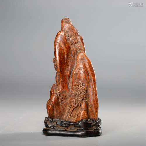 CHINESE CHENXIANG WOOD SCHOLAR ORNAMENT
