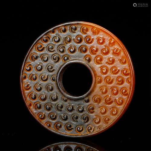 CHINESE ARCHAIC JADE BI DISK