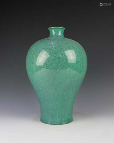 CHINESE ROBIN'S EGG GLAZED MEIPING VASE