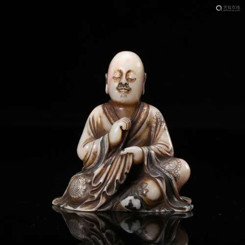 CHINESE SOAPSTONE FIGURE OF LOHAN