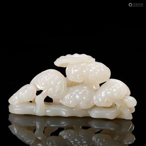 CHINESE WHITE JADE CARVED LANDSCAPE