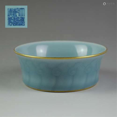 CHINESE CELADON GLAZED PORCELAIN BRUSH WASHER