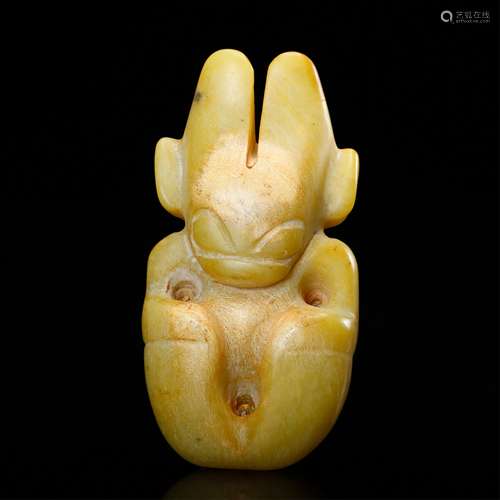 CHINESE ARCHAIC JADE FIGURINE