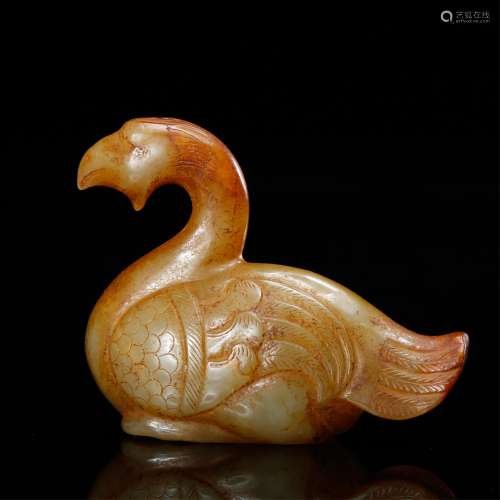 CHINESE JADE CARVED GOOSE