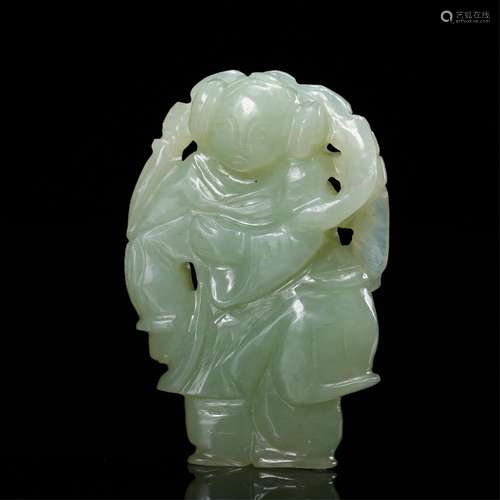 CHINESE CELADON JADE BOY